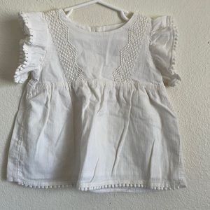 White toddler peplum top
